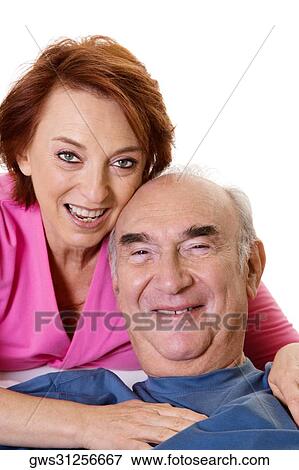 Stock Photo - Portrait of a senior couple smiling. Fotosearch