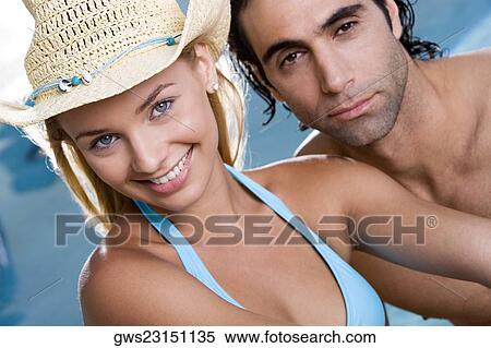 Portrait of a young woman and a mid adult man View Large Photo Image Stock Photography - Portrait of a young woman and a mid adult man. Fotosearch