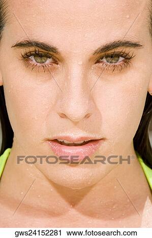 Stock Image - Portrait of a young woman. Fotosearch