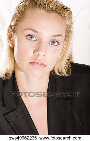 Stock Photograph - Portrait of a young woman. Fotosearch