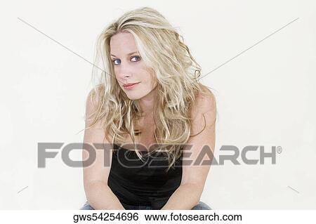 Stock Photograph - Portrait of a young woman. Fotosearch