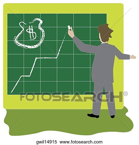 Rear view of a businessman drawing a line graph View Large Photo Image Stock Photography - Rear view of a businessman drawing a line graph. Fotosearch