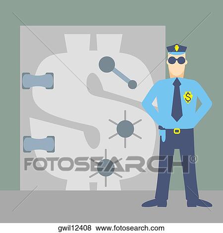 Security guard standing in front of a dollar sign View Large Photo Image Stock Photo - Security guard standing in front of a dollar sign. Fotosearch