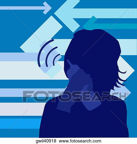 Silhouette of a woman talking on a cordless telephone View Large Photo Image Stock Photo - Silhouette of a woman talking on a cordless telephone. Fotosearch