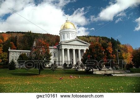 State Capitol in the fall with blue sky & colorful trees in the background, Montpelier, Vermont View Large Photo Image Stock Image - State Capitol in the fall with blue sky & colorful trees in the background, Montpelier, Vermont. Fotosearch