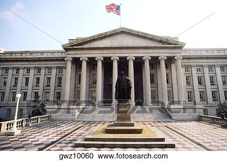 Statue in front of a building, US Treasury Department, Washington DC, USA View Large Photo Image Stock Image - Statue in front of a building, US Treasury Department, Washington DC, USA. Fotosearch