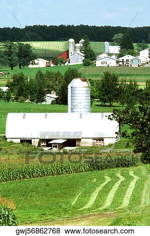 Storage silos on a field View Large Photo Image Stock Photo - Storage silos on a field. Fotosearch
