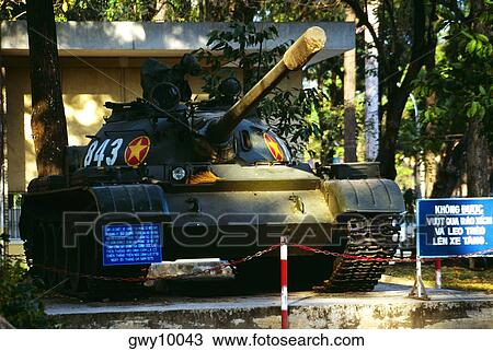 Stock Image - War exhibit, Reunification Palace, Ho Chi Minh City (formerly Saigon) Vietnam. Fotosearch