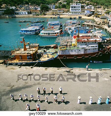 Welcoming cruise ship, Port of Nha Trang, Vietnam View Large Photo Image Stock Photo - Welcoming cruise ship, Port of Nha Trang, Vietnam. Fotosearch