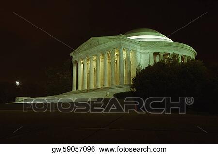 Building lit up at night, Jefferson Memorial, Washington DC, USA View Large Photo Image Stock Photograph - Building lit up at night, Jefferson Memorial, Washington DC, USA. Fotosearch