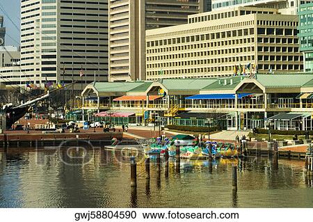 Buildings at the waterfront, Inner harbor, Baltimore, Maryland, USA View Large Photo Image Stock Image - Buildings at the waterfront, Inner harbor, Baltimore, Maryland, USA. Fotosearch