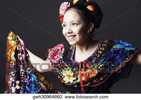 Stock Image - Close-up of a girl posing. Fotosearch