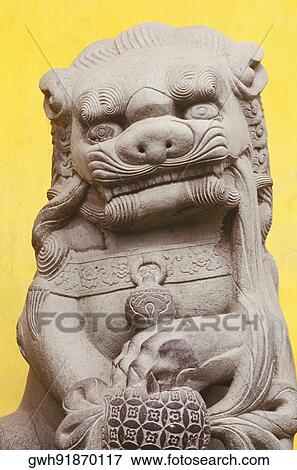 Close-up of a statue of a lion View Large Photo Image Stock Photo - Close-up of a statue of a lion. Fotosearch
