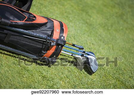 Close-up of golf clubs in a golf bag View Large Photo Image Stock Image - Close-up of golf clubs in a golf bag. Fotosearch