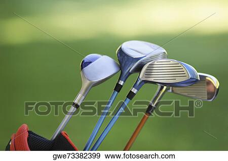 Stock Photo - Close-up of golf clubs. Fotosearch