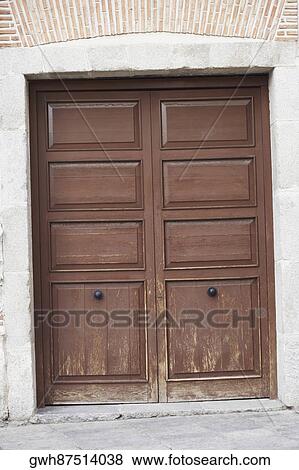 Closed door of a house, Madrid, Spain View Large Photo Image Stock Photo - Closed door of a house, Madrid, Spain. Fotosearch