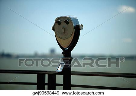 Coin-operated binocular at an observation point, New York City, New York State, USA View Large Photo Image Stock Photo - Coin-operated binocular at an observation point, New York City, New York State, USA. Fotosearch