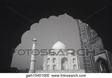 Facade of a monument, Taj Mahal, Agra, Uttar Pradesh, India View Large Photo Image Stock Image - Facade of a monument, Taj Mahal, Agra, Uttar Pradesh, India. Fotosearch