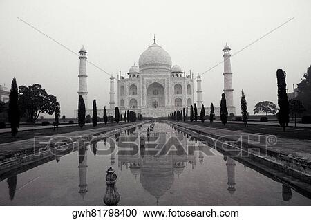 Stock Image - Facade of a monument, Taj Mahal, Agra, Uttar Pradesh, India. Fotosearch