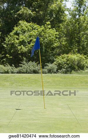 Picture - Golf flag on a golf course. Fotosearch