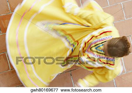 High angle view of a woman dancing View Large Photo Image Stock Photo - High angle view of a woman dancing. Fotosearch