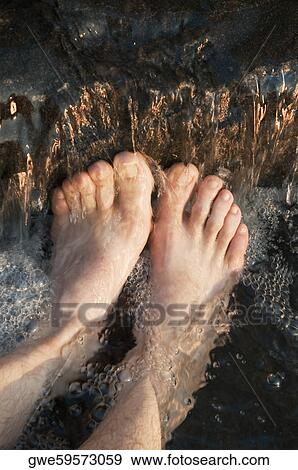 Stock Photo - High angle view of human legs underwater. Fotosearch