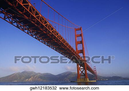 Low angle view of a bridge, Golden Gate Bridge, San Francisco, California, USA View Large Photo Image Stock Image - Low angle view of a bridge, Golden Gate Bridge, San Francisco, California, USA. Fotosearch