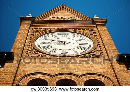 Stock Image - Low angle view of a clock tower, New York City, New York State, USA. Fotosearch