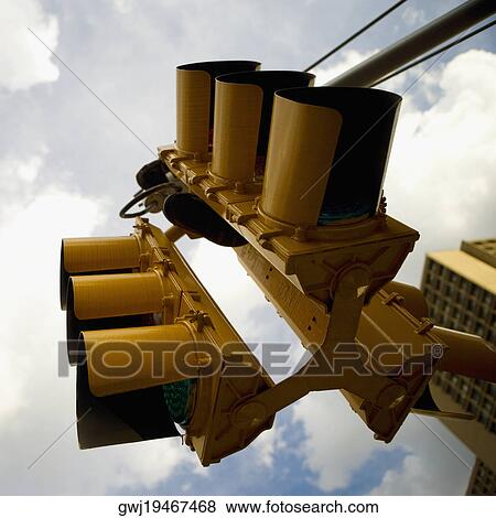 Low angle view of a traffic light, New York City, New York State, USA View Large Photo Image Stock Photo - Low angle view of a traffic light, New York City, New York State, USA. Fotosearch