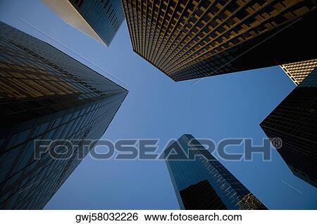 Low angle view of skyscrapers, New York City, New York State, USA View Large Photo Image Stock Photograph - Low angle view of skyscrapers, New York City, New York State, USA. Fotosearch