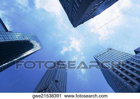 Low angle view of skyscrapers View Large Photo Image Stock Image - Low angle view of skyscrapers. Fotosearch