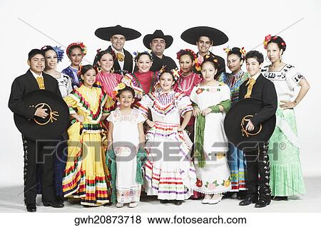 Stock Photo - Portrait of a group of people in traditional clothing. Fotosearch