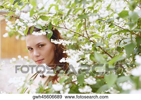 Portrait of a young woman View Large Photo Image Stock Photo - Portrait of a young woman . Fotosearch