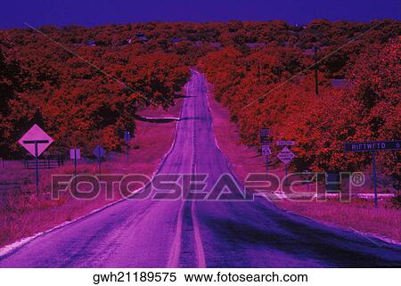 Stock Photography - Road passing through a forest. Fotosearch