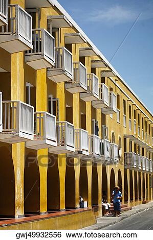 Row of balconies in a building, Cartagena, Colombia View Large Photo Image Stock Photograph - Row of balconies in a building, Cartagena, Colombia. Fotosearch