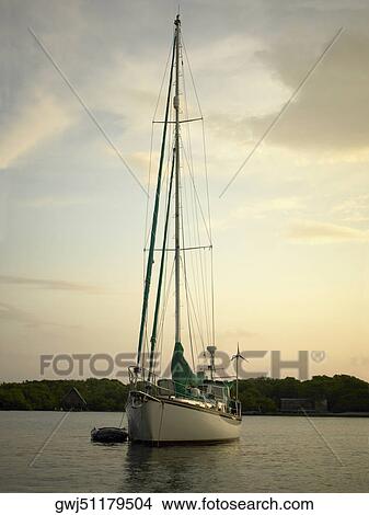 Picture - Sailboat in the sea. Fotosearch