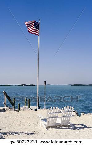 American flag fluttering on the beach View Large Photo Image Stock Image - American flag fluttering on the beach. Fotosearch