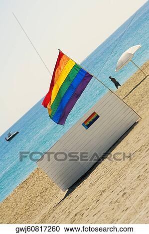 Beach hut on the beach View Large Photo Image Stock Image - Beach hut on the beach. Fotosearch