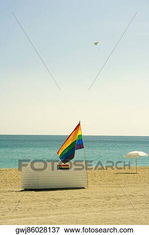 Beach hut on the beach View Large Photo Image Stock Photo - Beach hut on the beach. Fotosearch