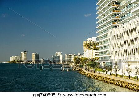Building at the waterfront, Miami, Florida, USA View Large Photo Image Stock Photo - Building at the waterfront, Miami, Florida, USA. Fotosearch