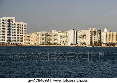 Buildings at the waterfront, Miami, Florida, USA View Large Photo Image Picture - Buildings at the waterfront, Miami, Florida, USA. Fotosearch