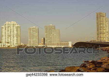 Buildings at the waterfront, Miami, Florida, USA View Large Photo Image Stock Photo - Buildings at the waterfront, Miami, Florida, USA. Fotosearch