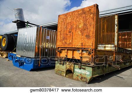 Cargo containers at a shipping port View Large Photo Image Stock Photo - Cargo containers at a shipping port. Fotosearch