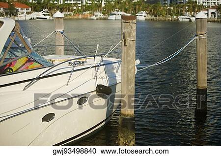 Close-up of a boat moored at a dock, Miami, Florida, USA View Large Photo Image Stock Image - Close-up of a boat moored at a dock, Miami, Florida, USA. Fotosearch