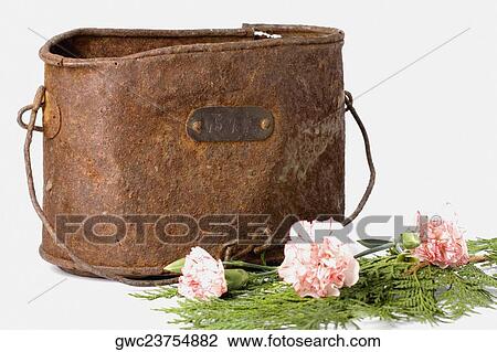Close-up of a bucket with flowers View Large Photo Image Stock Image - Close-up of a bucket with flowers. Fotosearch