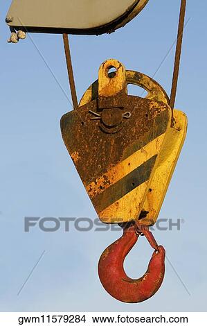 Close-up of a crane hook View Large Photo Image Picture - Close-up of a crane hook. Fotosearch