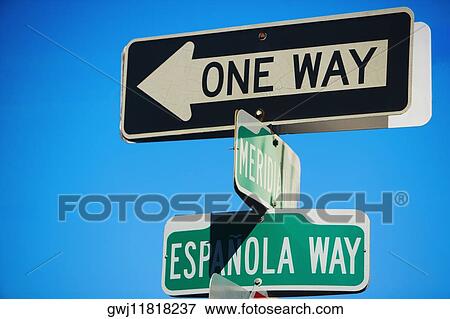 Close-up of a directional sign View Large Photo Image Stock Photo - Close-up of a directional sign. Fotosearch