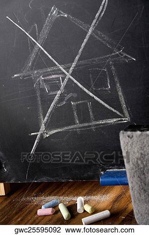Close-up of a drawing of a house on a blackboard View Large Photo Image Stock Image - Close-up of a drawing of a house on a blackboard. Fotosearch