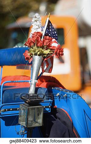 Close-up of a flower vase on a horse drawn carriage View Large Photo Image Stock Image - Close-up of a flower vase on a horse drawn carriage. Fotosearch