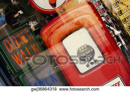 Stock Photo - Close-up of a gas pump. Fotosearch